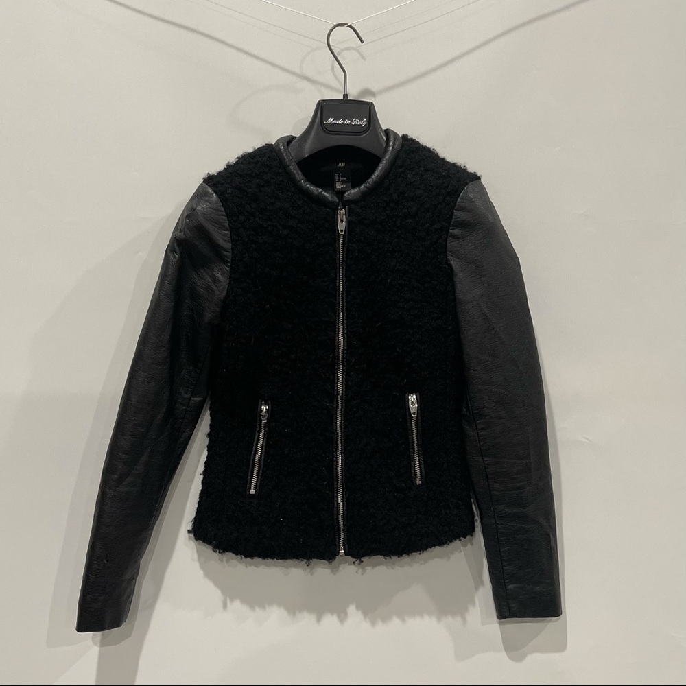 H&M faux fur leather jacket